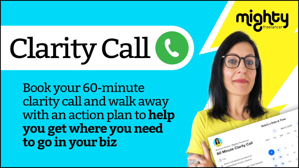 Book your 60-minute clarity call and walk away with an action plan to help you get where you need to go in your biz